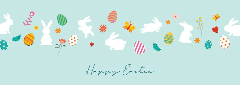 Happy easter egg greeting card background template.Can be used for cover, inv Stock Illustration