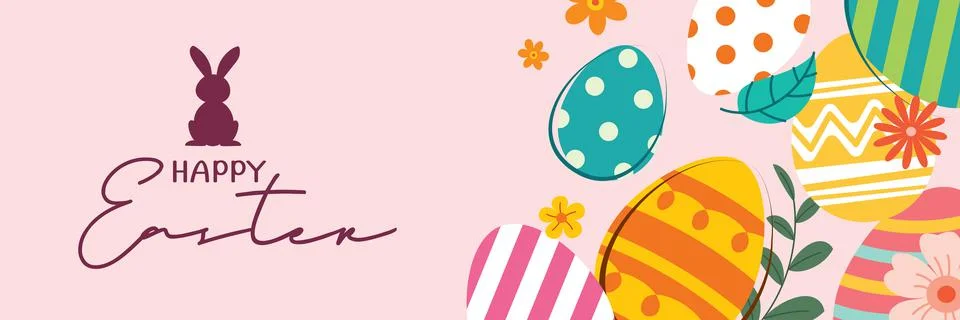Happy easter egg greeting card background template.Can be used for cover, inv Illustrazione stock