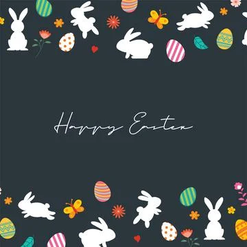 Happy easter egg greeting card background template.Can be used for cover, inv Stock Illustration