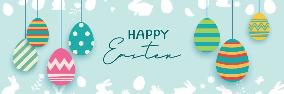 Happy easter egg greeting card background template.Can be used for cover, inv Stock Illustration