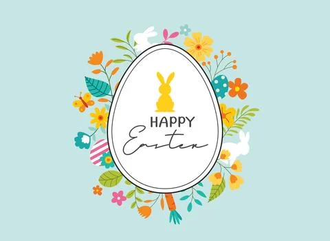 Happy easter egg greeting card background template.Can be used for cover, i.. Stock Illustration