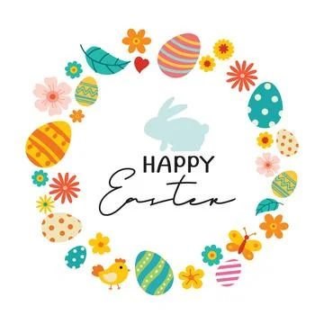 Happy easter egg greeting card background template.Can be used for cover, i.. Stock Illustration