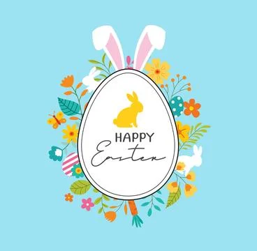 Happy easter egg greeting card background template.Can be used for cover, i.. Stock Illustration