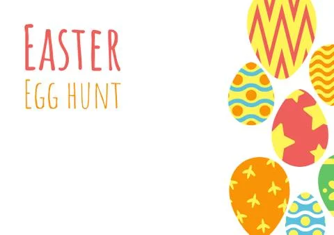 Happy easter egg hunt background Stock Illustration