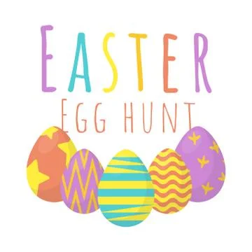 Happy easter egg hunt background Stock Illustration
