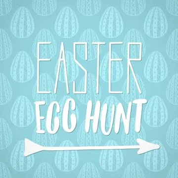 Happy Easter Egg Hunt holiday celebration card Stock Illustration