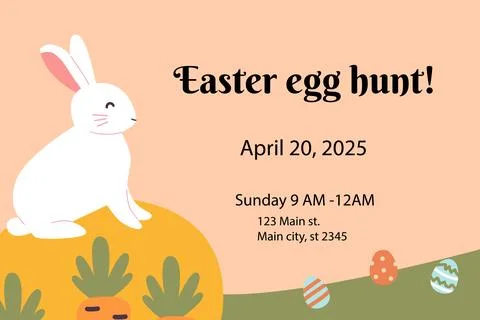 Happy easter egg hunt invitation with geometric design for april event 스톡 일러스트