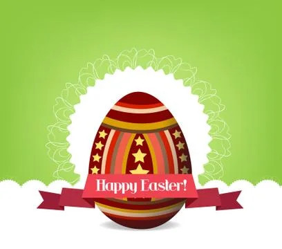 Happy easter with egg Stock Illustration