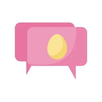 Happy easter egg inside bubble flat style icon vector design Stock Illustration