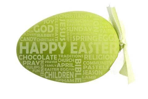 Happy easter egg with the main words to the easter holidays Stock Illustration