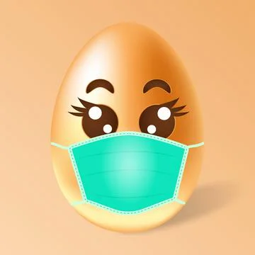 Happy Easter egg in medical face mask Stock Illustration