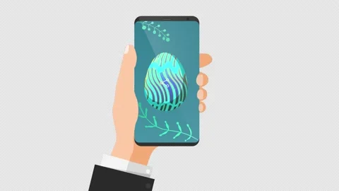 Happy Easter with egg on mobile screen loop Animation video transparent bac.. Stock Footage 235269988