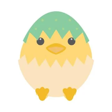 Happy Easter Egg New Born Chick Stock Illustration