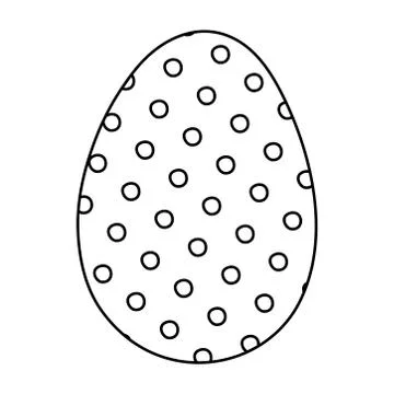 Happy easter egg paint with points dotted line style icon Stock Illustration