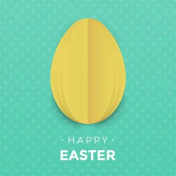 Happy Easter egg paper cut background for Easter Hunt holiday greeting card Illustrazione stock