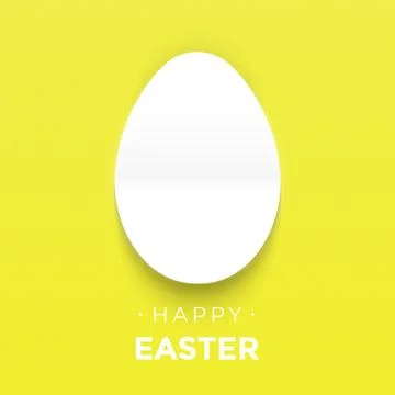 Happy Easter egg paper cut greeting card for Easter Hunt holiday papercut yel イラスト素材