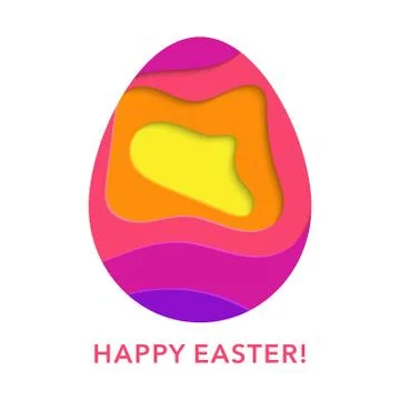 Happy Easter egg paper cut banner Stockillustratie