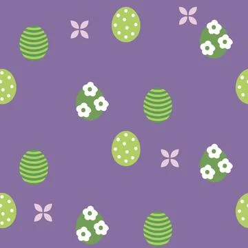 Happy Easter egg pattern. Vector spring purple and green seamless pattern. Easte Illustrazione stock