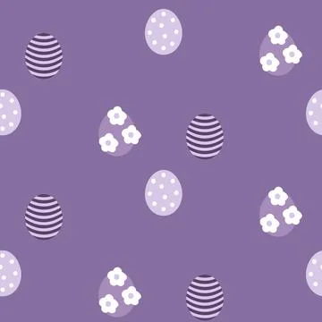 Happy Easter egg pattern. Vector spring purple violet seamless pattern. Easter e Stock Illustration