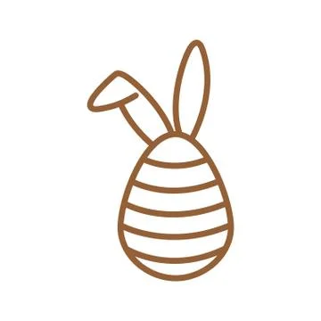 Happy easter egg with rabbit ears line style icon vector design Stock Illustration