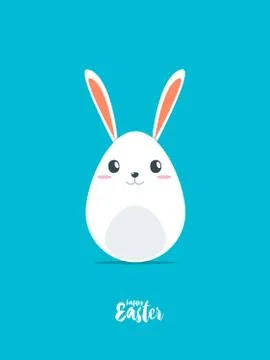 Happy Easter - Egg with Rabbit's ears Stock Illustration