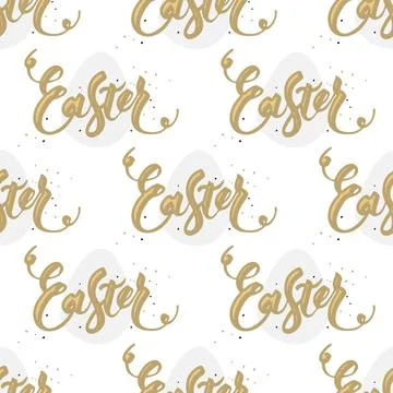 Happy Easter egg seamless background. Happy Easter seamless background con... 库存照片