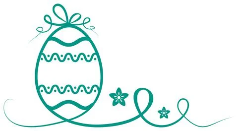 Happy Easter Egg vector. Abstract flourish designed egg in green. Stock Illustration