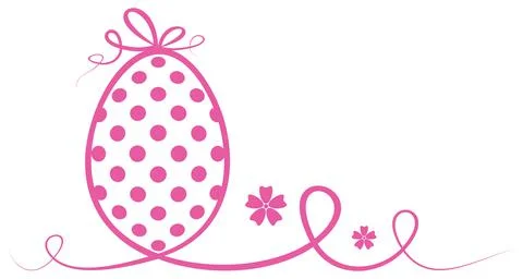 Happy Easter Egg vector. Abstract flourish designed egg in pink. Stock Illustration