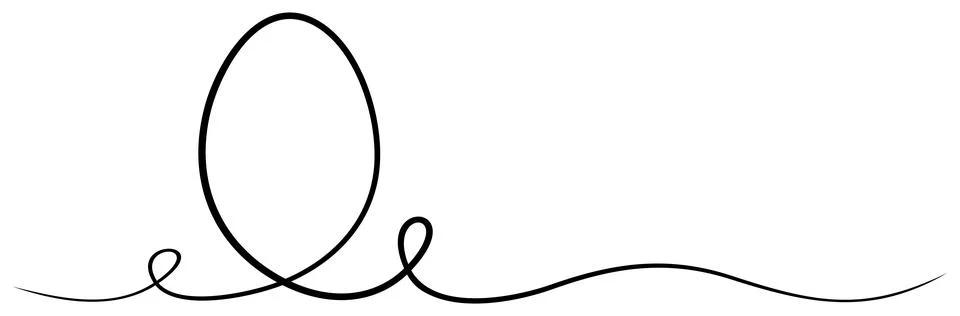 Happy Easter Egg vector. Abstract flourish designed egg in black. イラスト素材