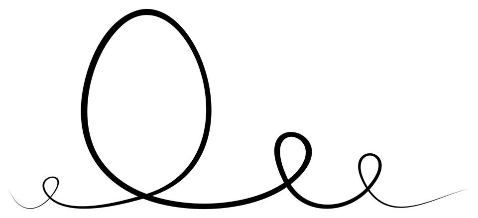 Happy Easter Egg vector. Abstract flourish designed egg in black. Stockillustratie