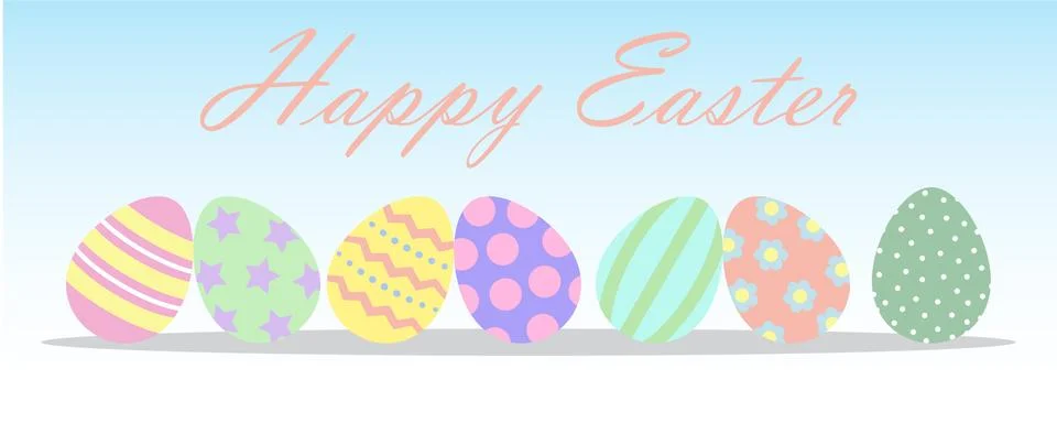 Happy Easter Eggs 2017 Stock Illustration