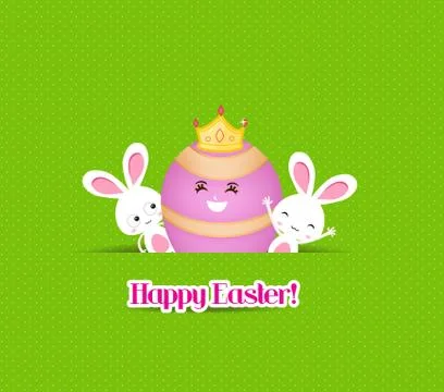 Happy easter eggs and bunny Stock Illustration