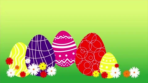 Happy easter eggs and rabbit Stockbeeldmateriaal 146976660