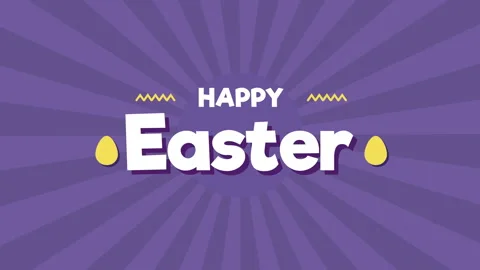 Happy Easter with eggs and retro purple stripes pattern Stock Footage 165170608
