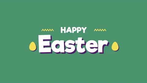 Happy Easter with eggs and retro green pattern Stock Footage 170299297