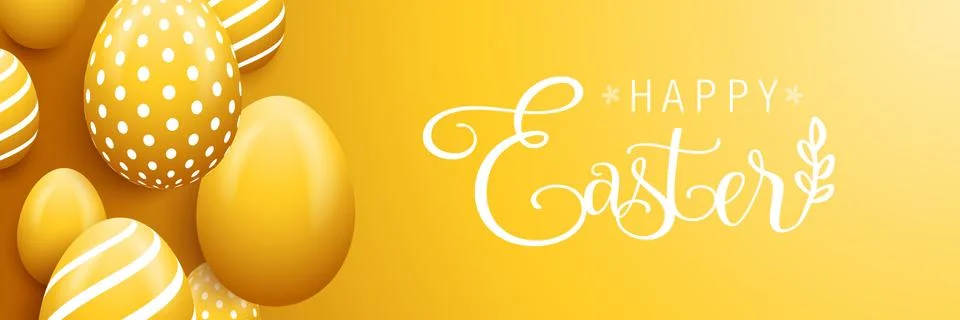 Happy easter eggs banner background card Stock Illustration