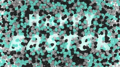 Happy Easter Eggs black and blue Background Stock Footage 236169317