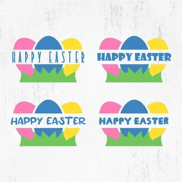 Happy Easter Eggs Bundle, Happy Easter Eggs Stock Illustration