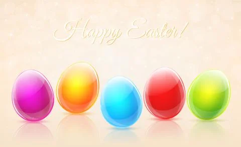 Happy easter eggs card vector Stock Illustration