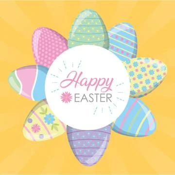 Happy easter eggs decoration Illustrazione stock