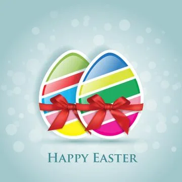 Happy Easter eggs gift greeting card Stock Illustration