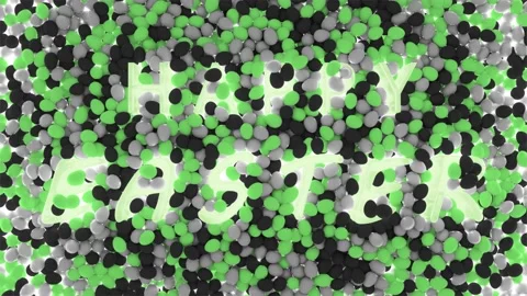 Happy Easter Eggs Green Background Stock Footage 236169292