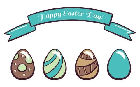 Happy Easter Eggs Stock Illustration