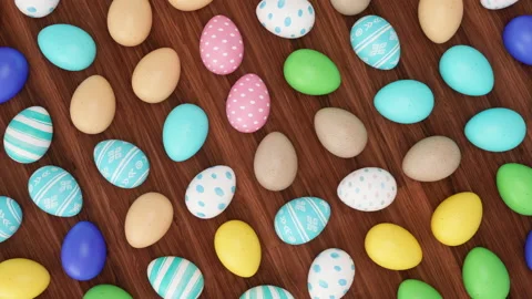 Happy Easter Eggs Loop Stock Footage 174158895