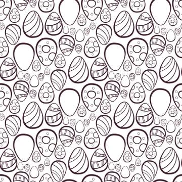 Happy Easter Eggs Ornament Stock Illustration