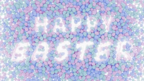 Happy Easter Eggs Pastel Background Stock Footage 236169156