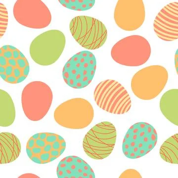 Happy Easter eggs pattern. Cute color background for traditional celebration. Illustrazione stock