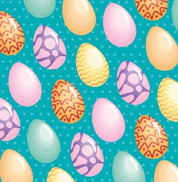Happy easter eggs pattern イラスト素材