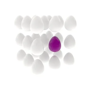Happy easter eggs, poster, render, colored realistic eggs, white background,  Stock Illustration