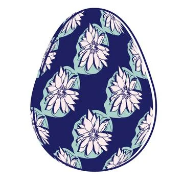 Happy Easter eggs, trendy design with hand-drawn spring flowers. Modern art m Stock Illustration
